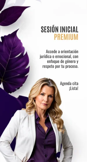 Sesión Inicial Premium con orientación jurídica o emocional y enfoque de género.