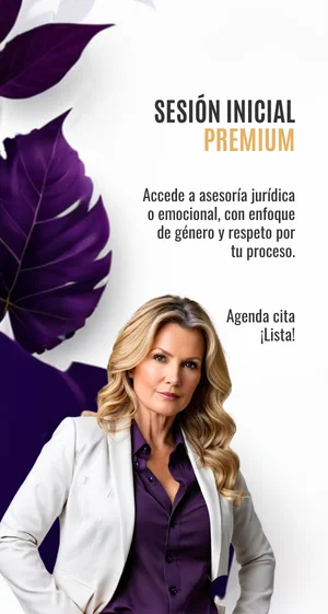 Sesión Inicial Premium con orientación jurídica o emocional y enfoque de género.